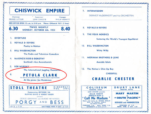 Inner pages of programme