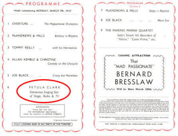 Inner pages of programme