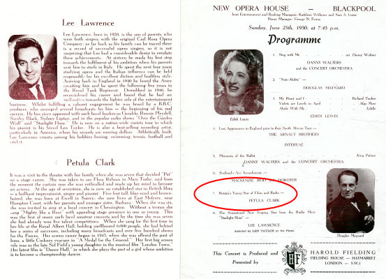 Inner pages of the show programme